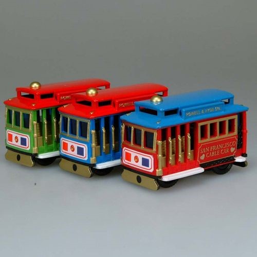 Vente Jouet mécanique en métal, tôle et fer blanc : jouet mécanique Tramway  de San Francisco et automate