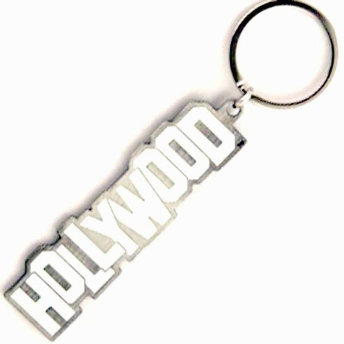 USA America Hollywood Sign Los Angeles Keychain Key Chain Souvenir Spin Crystal Metal Stainless Steel Chain City Travel Gift 