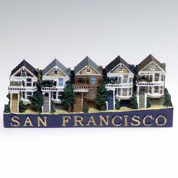 San Francisco Victorian 2D Polyresin Magnet
