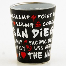 San Diego Black Graffiti Shotglass