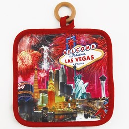 Las Vegas Fireworks Collage Square Hotpad