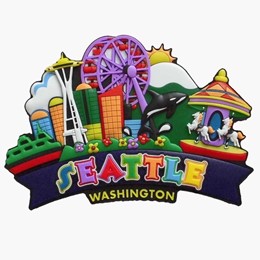 Seattle Colorful collage Magnet